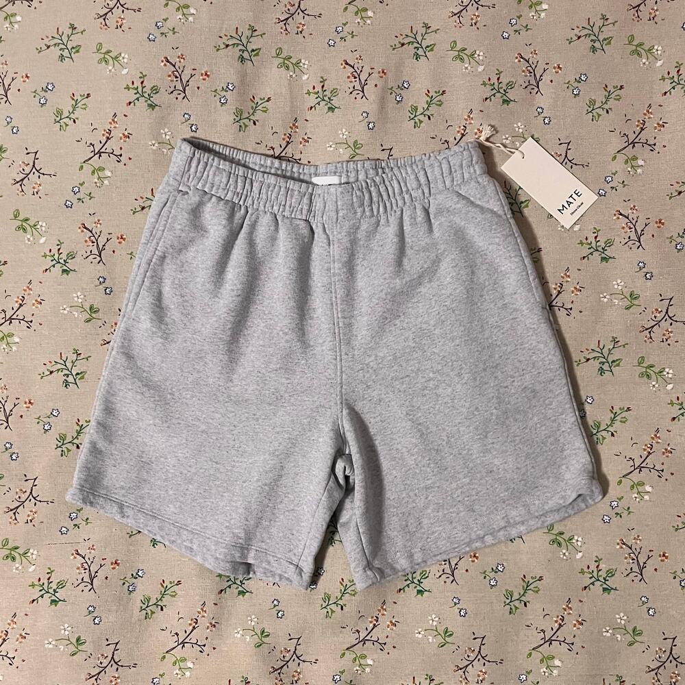 MATE the Label Men's Fleece Short Gray Small Sweatshort Organic Cotton Lounge